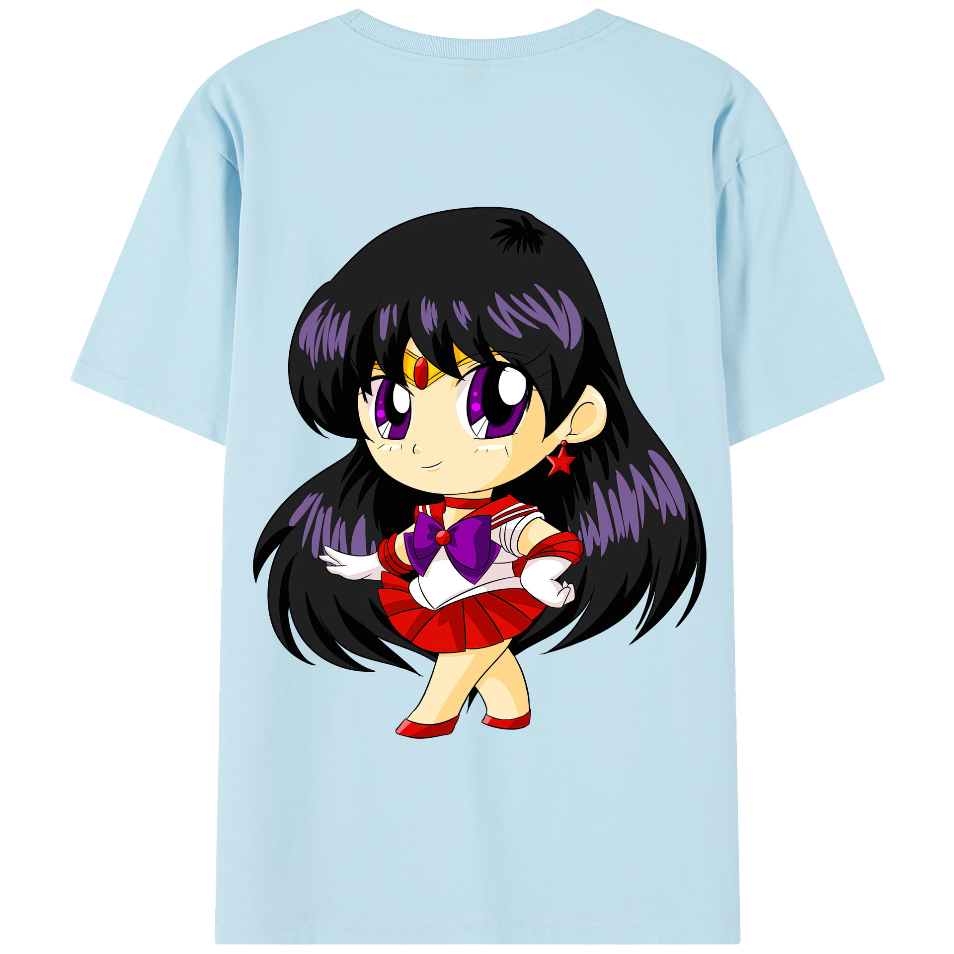 （画像用） 美少女戦士セーラームーン 火野レイ ひの レイ Sailor Moon Hino Rei （セーラーマーズ,Sailor Mars） 綿100％半袖Tシャツ（背面プリント）